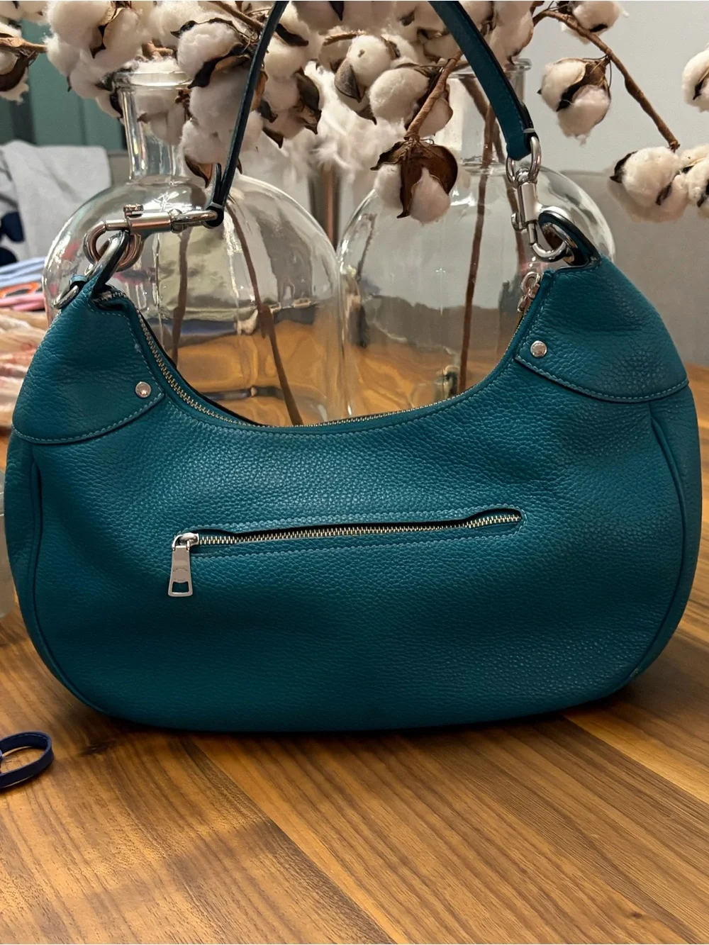 Coach Teal Leather Harley Hobo Shoulder Bag